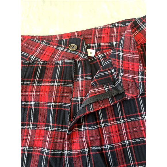 Zara Tartan Womens Tartan Plaid Crop Harem Pants Sz S Flat Front Pockets 80s - Picture 8 of 10